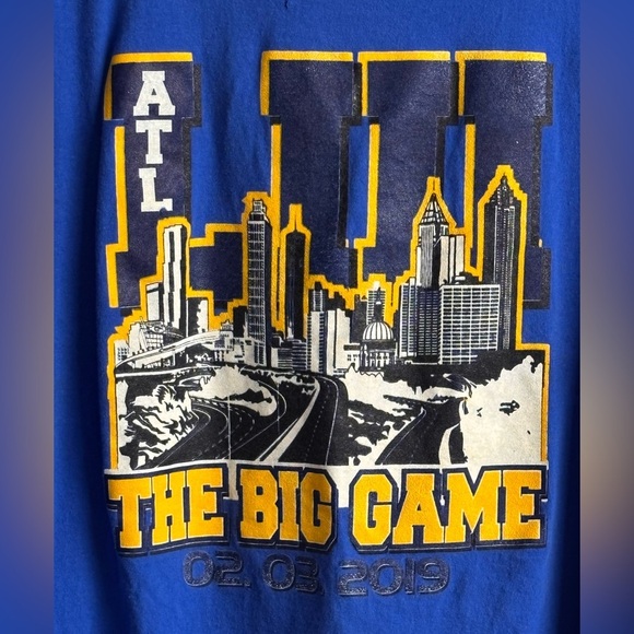 2019 Super Bowl LIII 53  LA Rams Conference Champions T-Shirt Size Large Blue - Picture 2 of 6